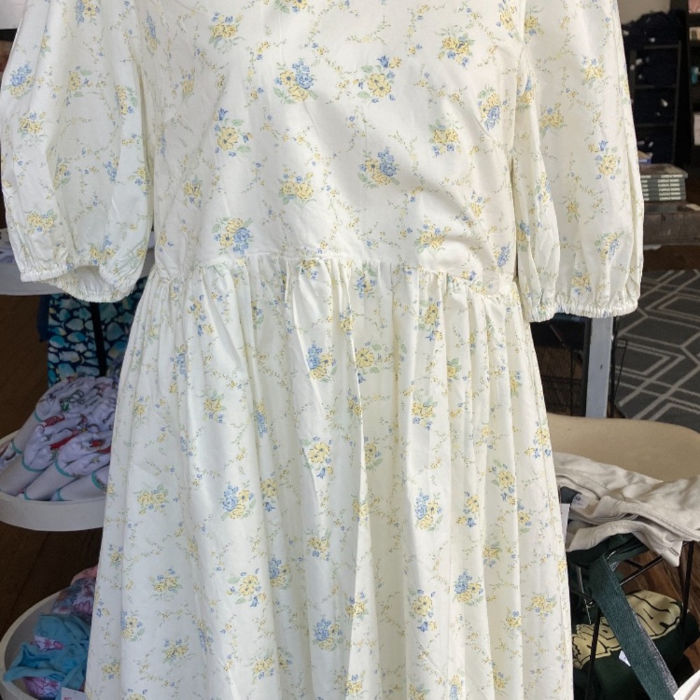 Floral Puff Sleeve Mini Dress